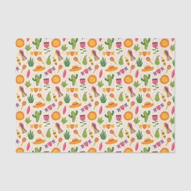 Papel De Seda Partido Mexicano Fiesta Cactus (Frente )