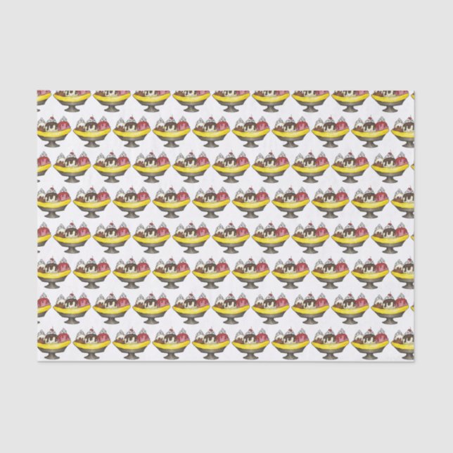 Papel De Seda Partido Social do sorvete: Deserto de Banana Sunda (Frente )