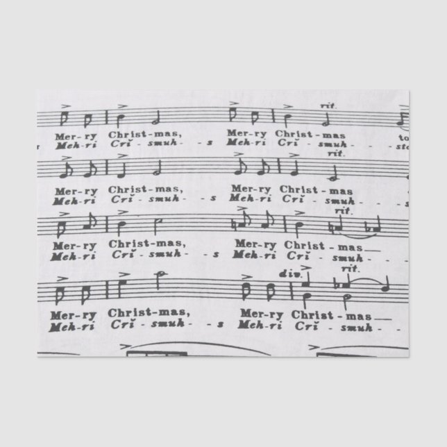 Papel De Seda Partitura da canção do Natal (Frente )