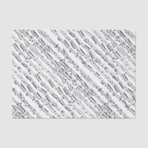 Papel De Seda Partitura preto e branco da diagonal das notas