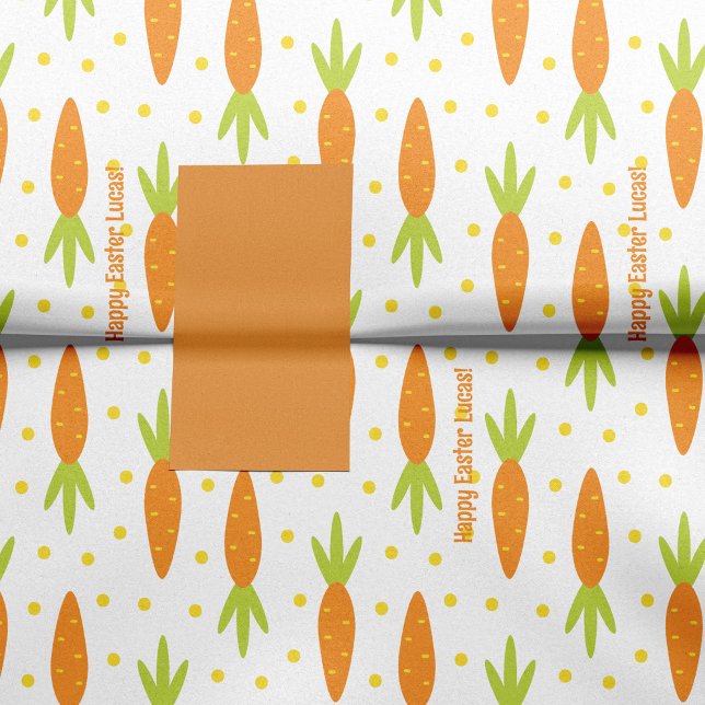 Papel De Seda Páscoa Bunny Carrot - Saudação e Nome do Filho (Criador carregado)
