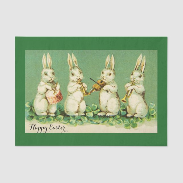 PAPEL DE SEDA PÁSCOA COELHO BRANCO ORQUESTRA FAZER (Frente )