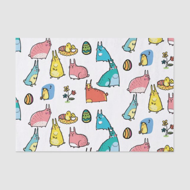 Papel De Seda Páscoa Colorida (Frente )