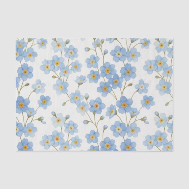 Papel de Seda Páscoa Esqueci-Me-Não Delicado (Frente )