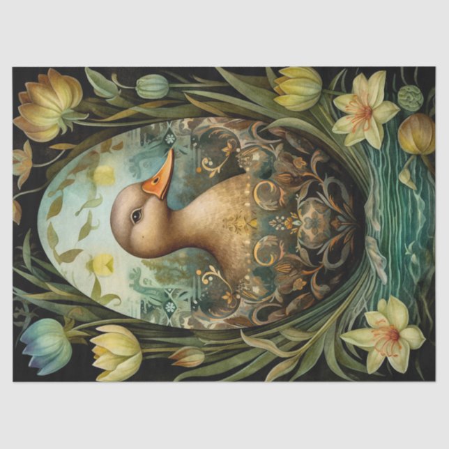 Papel De Seda Páscoa Floral Duck (Frente )