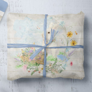 Papel De Seda Páscoa Floral Primavera de Cesto de Ovos de Coelho