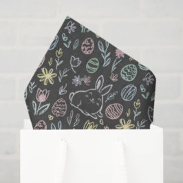 Papel de Seda Páscoa Lousa com Desenho de Coelho