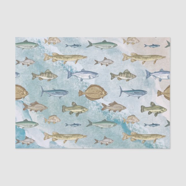 Papel De Seda Passagem Marítima Náutica do Oceano Azul (Frente )