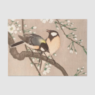 Papel De Seda Pássaro asiático japonês (Chickadebird)