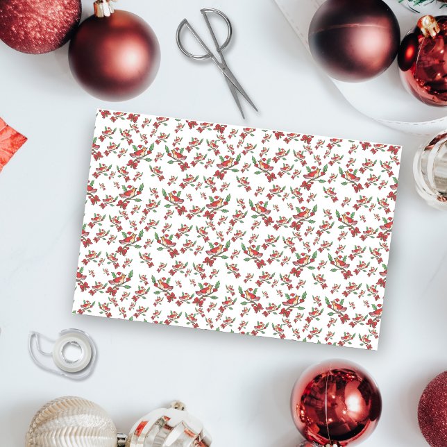 Papel De Seda Pássaro Cardeal Em Santa Hat Com (Criador carregado)