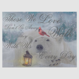 Papel De Seda Pássaro Cardinho do Urso Polar Bonito no Natal