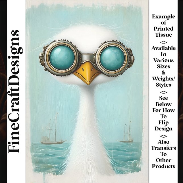 Papel De Seda Pássaro de Pescoço Longo e Dois Barcos com Descama (Criador carregado)