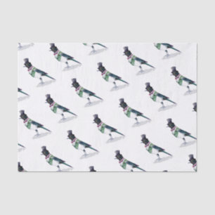 Papel De Seda Pássaro do Magpie do Victorian