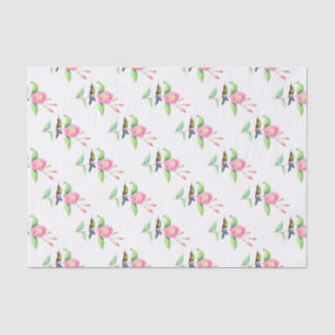 Papel De Seda Pássaro Humigno E Hybiscus