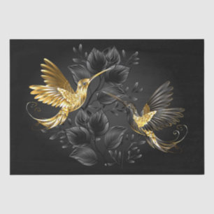 Papel De Seda Pássaro Humino Negro e Dourado