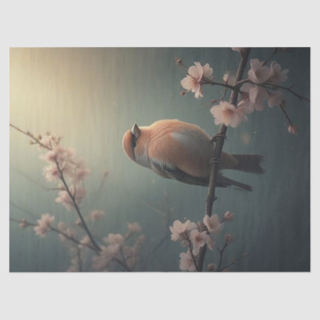 Papel De Seda Pássaro na Primavera (Frente )