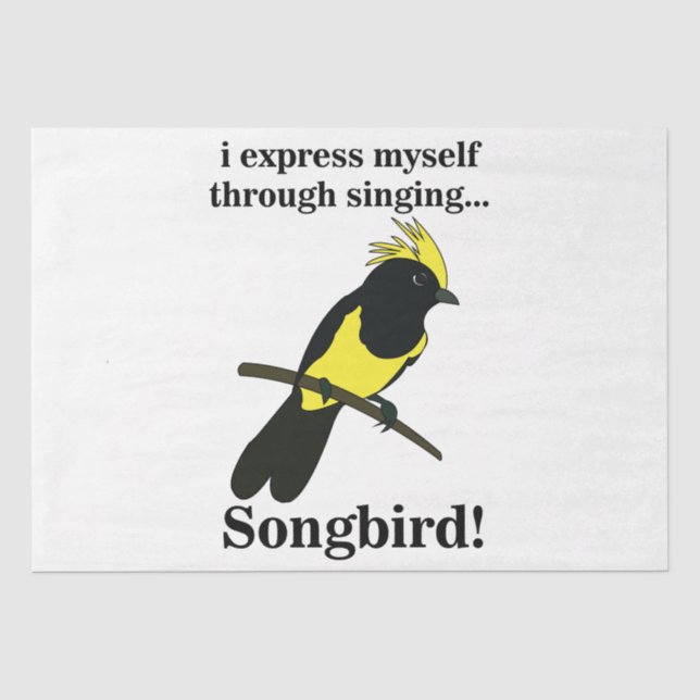 Papel De Seda Pássaro Songbird Engraçado Birdwatcher (Frente )