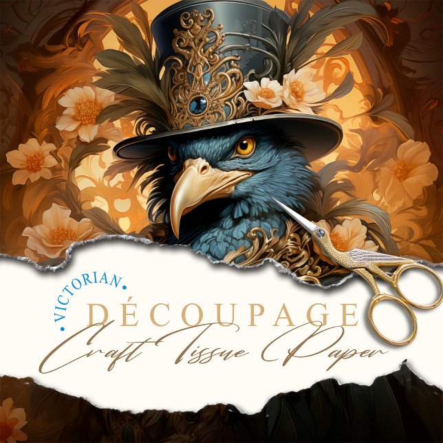 Papel De Seda Pássaro Vitoriano Antropomórfico (Criador carregado)
