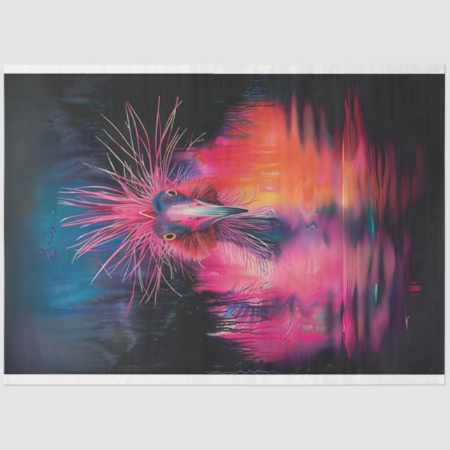 Papel De Seda Pássaro Wackadoododel Colorido de Desacoplamento (Frente )