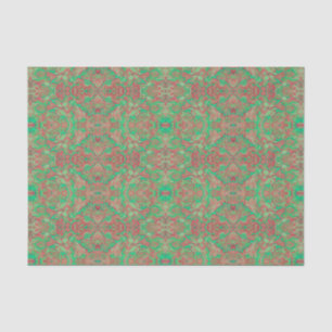Papel De Seda Pássaros árabes Bohemian Boho Red Green