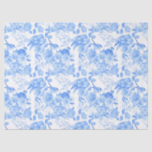 Papel De Seda pássaros azuis flores padrão Casamento