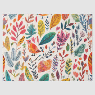 Papel De Seda Pássaros Boho Aquarela – Artística Inspiração na N