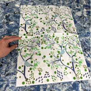 Papel De Seda Pássaros da Vida Selvagem do Havaí Floral Tropical