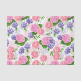 Papel De Seda Pássaros e flores