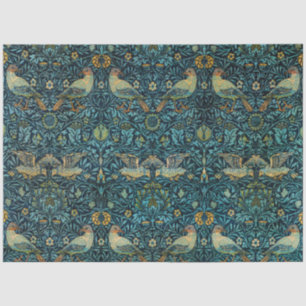 Papel De Seda Pássaros e padrão floral de William Morris