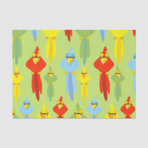 Papel De Seda Pássaros Papagaio Pirata Amantes Animais Tropicais