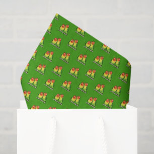 Papel De Seda Pássaros Românticos Namorados Pixel Art Padrão