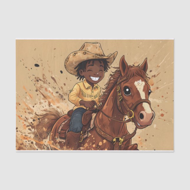 Papel De Seda Passeio de Vaqueiro de Desenho Animado Alto (Frente )