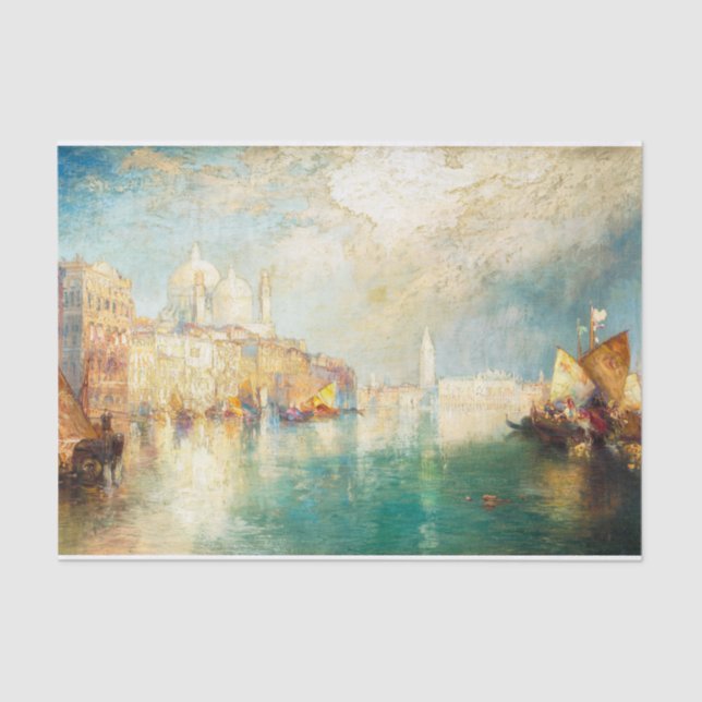 Papel De Seda Passing Chá, Veneza, 1902, por Thomas Moran (Frente )