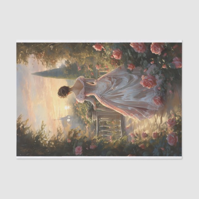 Papel De Seda Passo do Jardim da Elegância Vitoriana (Frente )