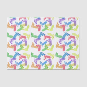 Papel De Seda Passos do bebê, Pés do bebê, Pegadas do bebê em co