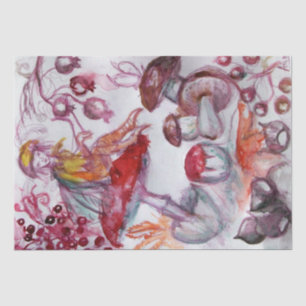 Papel De Seda PASTA MÁGICA DA Fantasia do Floral Branco Vermelh
