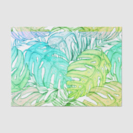 Papel De Seda Pasta monstera folha de palma aquarela tropical