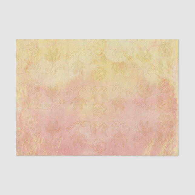 Papel De Seda Pastas Suaves com Flores Douradas do Estilo de Vin (Frente )