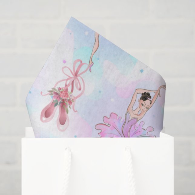 Papel De Seda Pastel Ballet Dancers  (Sacola de presentes)