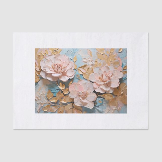 Papel De Seda Pastel bloemen decoupage tissue papier (Frente )