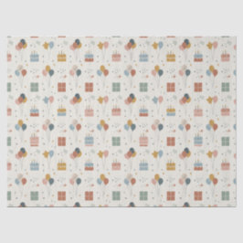 Papel De Seda Pastel Cakes, Balloons & Stars Scandi Birthday