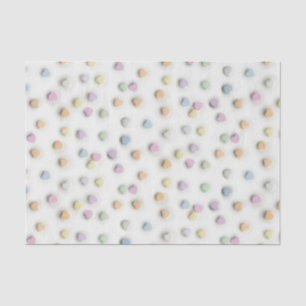 Papel De Seda Pastel Candy Hearts on White Pattern