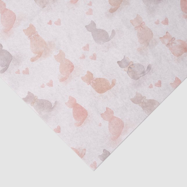 Papel De Seda Pastel Cats Tissue Paper (Detalhes)