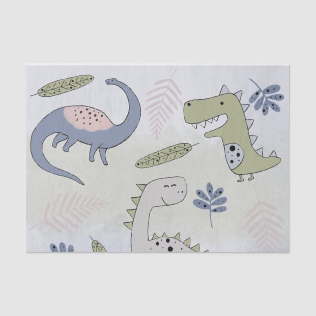 Papel De Seda Pastel Dinosaur (Frente )