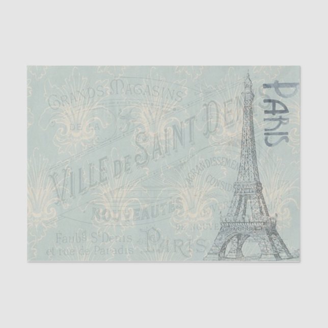 Papel De Seda Pastel Eiffel Tower Paris e Script (Frente )