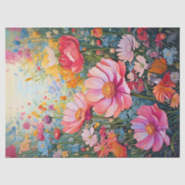 Papel De Seda Pastel Fantasy Fllower Garden Pink Floral