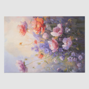 Papel De Seda Pastel Floral Painting Soft Blooming Garden