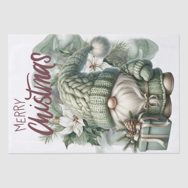 Papel De Seda Pastel Knited Natal Gnomo (Frente )