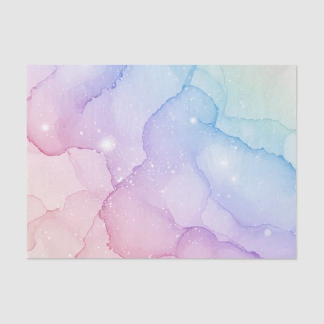 Papel De Seda Pastel Mermaid Stardust Abstrato (Frente )