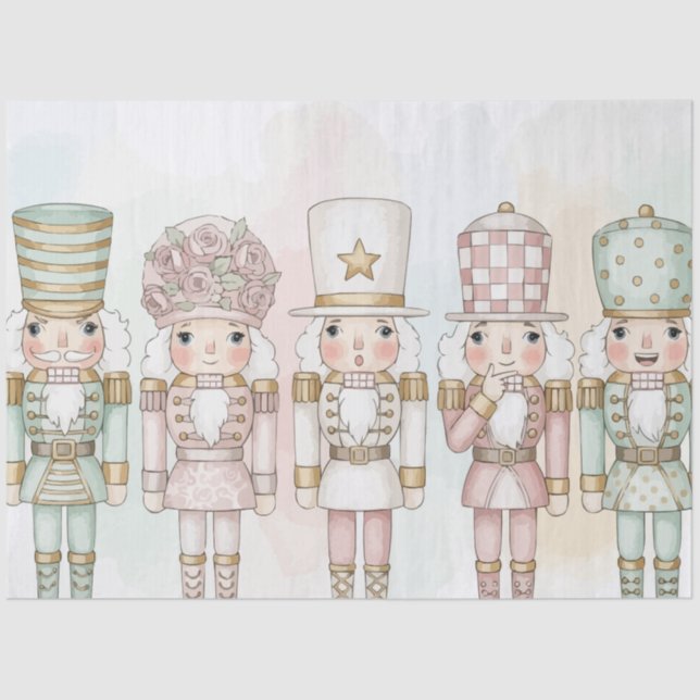 Papel De Seda Pastel Nutcracker Toy Collection Watercolor  (Frente )